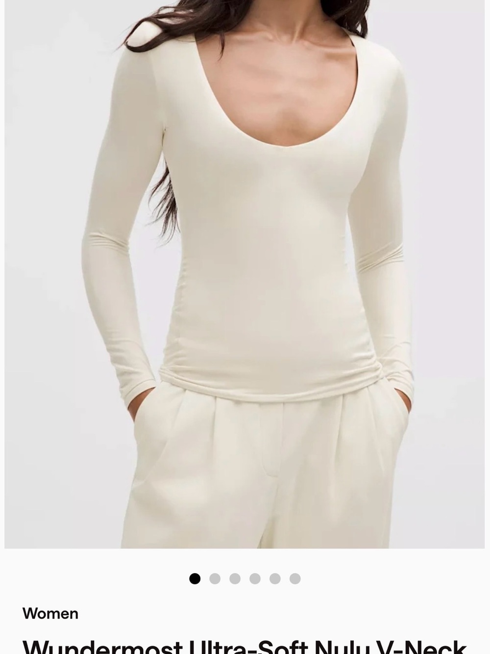 lululemon athletica Ultra-Soft Nulu Scoop Neck Long Sleeve Top - Cream